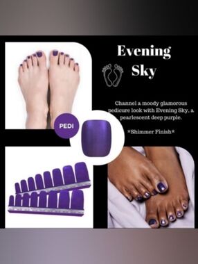 Color Street Purple Pedi Nail Strips